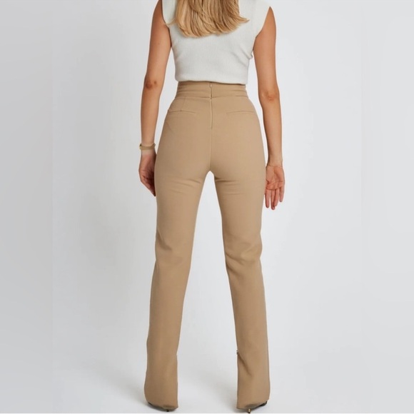 Odd Muse The Ultimate Muse Straight Leg Trousers in Camel - Picture 2 of 14